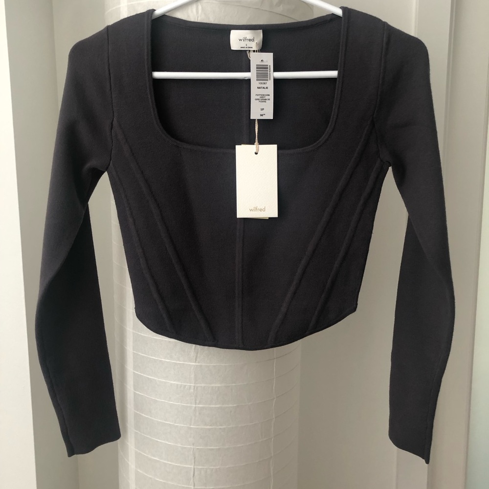 Aritzia Wilfred Natalie sweater in peppercorn grey S